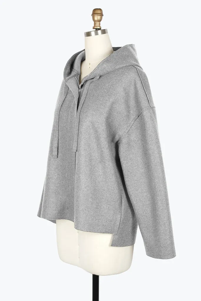 Damee Hooded Wool Blend Jacket 4900-GRY