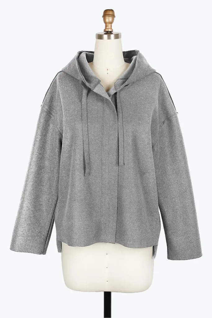 Damee Hooded Wool Blend Jacket 4900-GRY