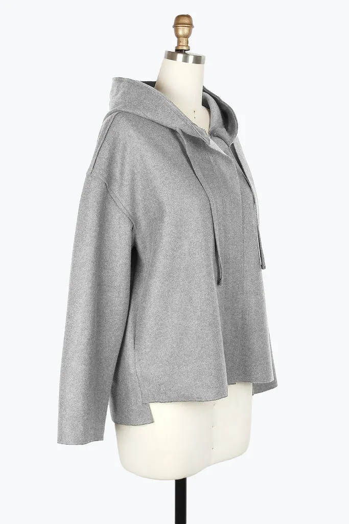 Damee Hooded Wool Blend Jacket 4900-GRY