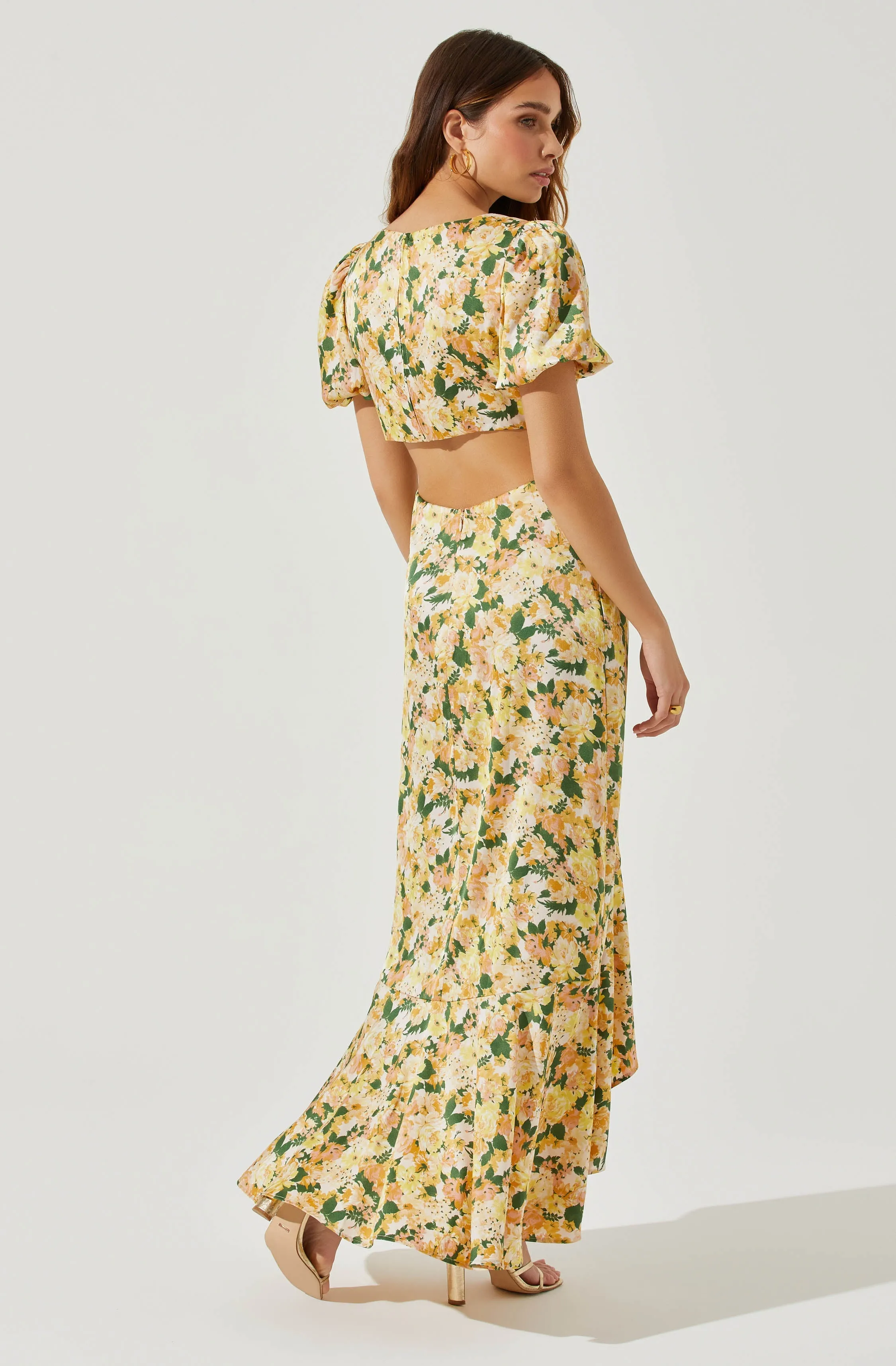 Dayanara Puff Sleeve Floral Maxi Dress