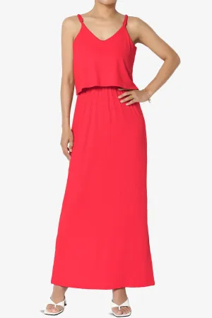 Elore Cami Overlay Ribbed Slit Maxi Dress