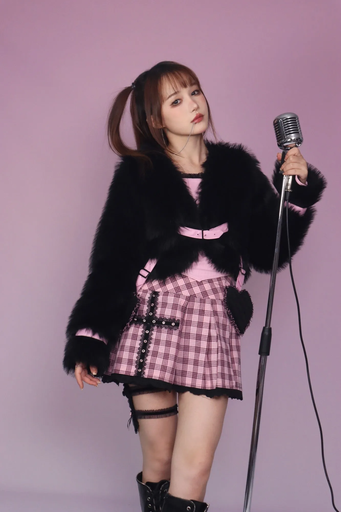 [Evil Tooth] Misa Misa Love Grunge Faux Fur Coat