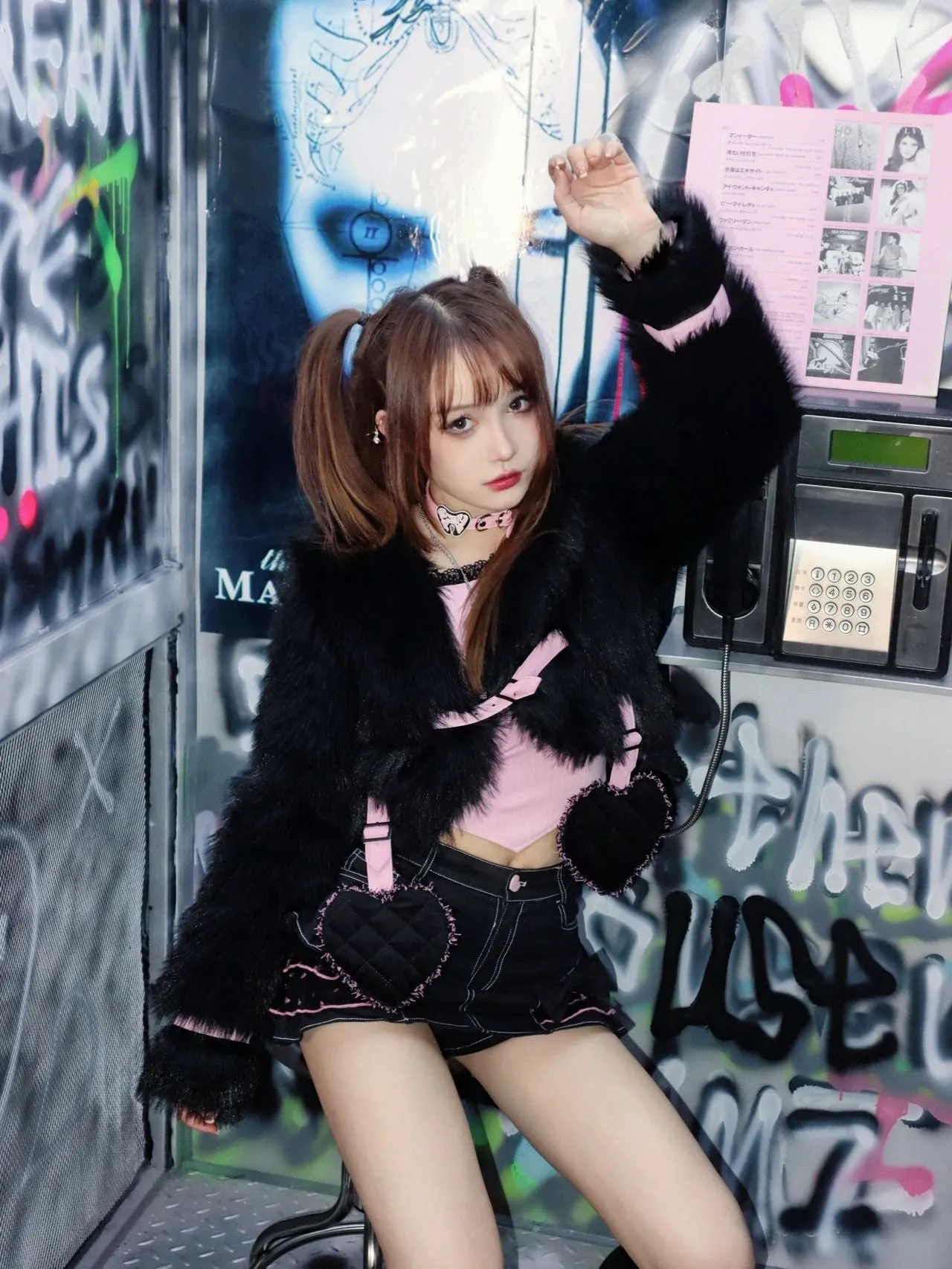 [Evil Tooth] Misa Misa Love Grunge Faux Fur Coat