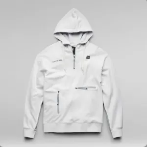 G-STAR HALF ZIP LOOSE HOODED SWEATER (NIMBUS CLOUD)