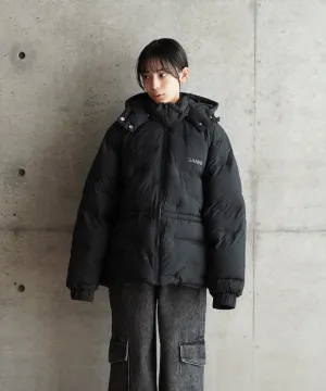 GANNI Soft Puffer Short Raglan Jacket "BLACK"