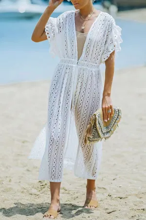 Geraldine Crochet Sheer Swim Cover-Up Dress