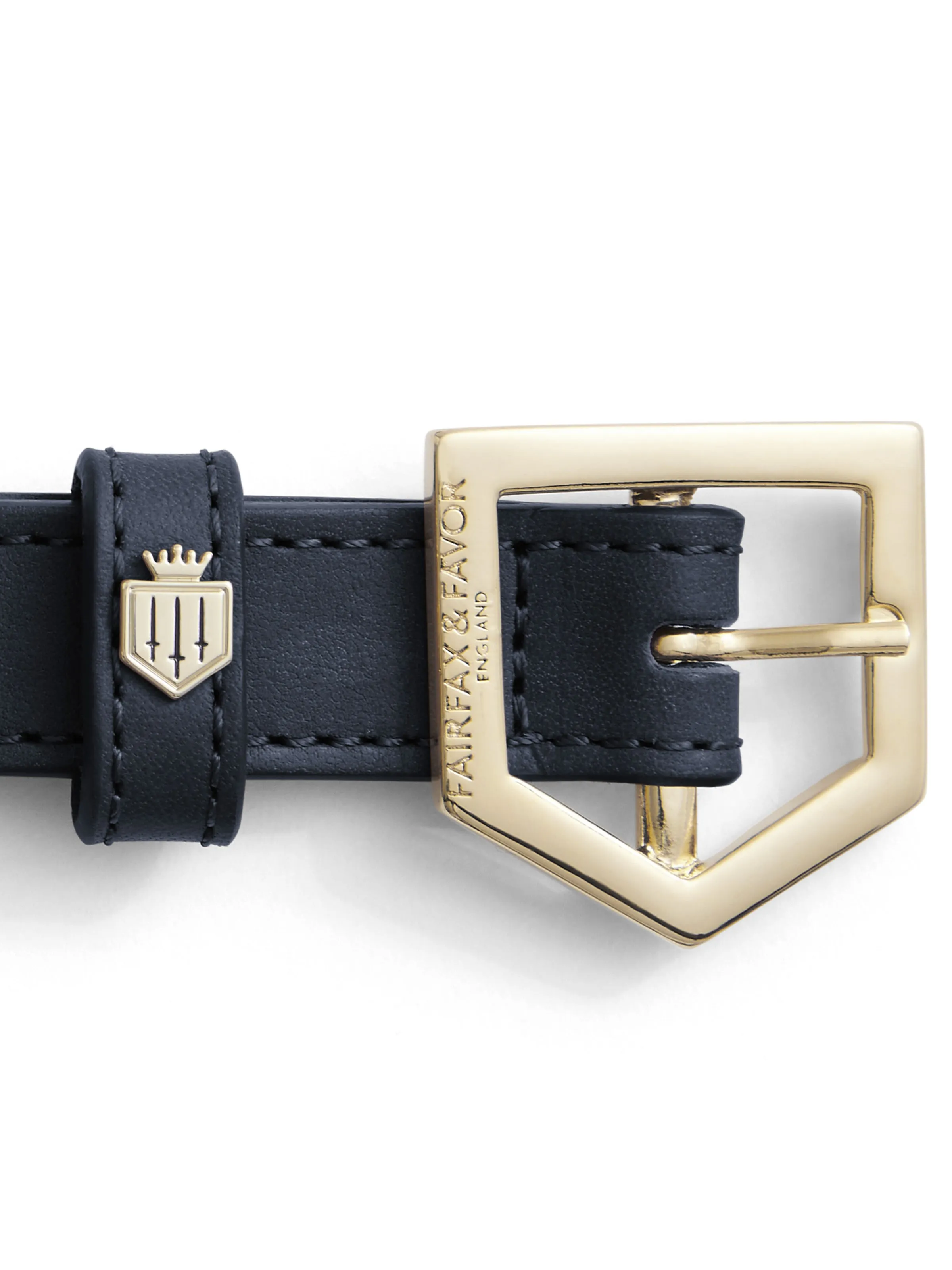 Hampton Dog Collar - Navy Leather & Ink Suede