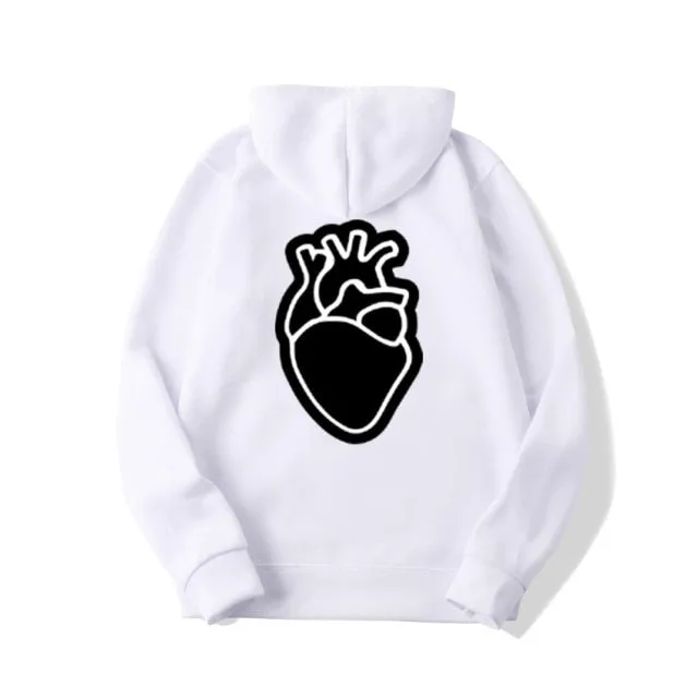 Heart Printing Long Sleeve Hoodie