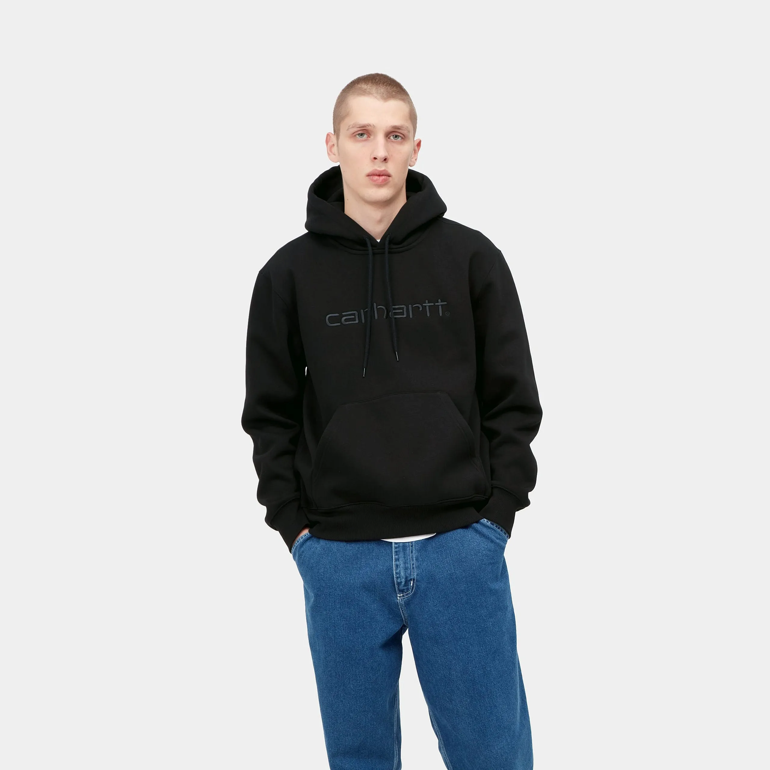 HOODED CARHARTT SWEATSHIRT / BLACK