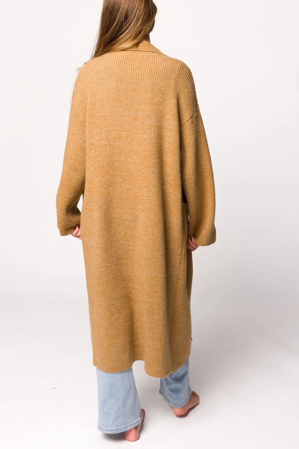 Juliette Knit Cardigan Coat in Caramel