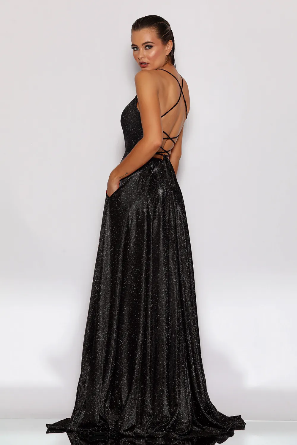 JX2106 Gown by Jadore- Black