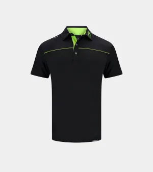 KIDS BLOCK PIQUE POLO BLACK LIME