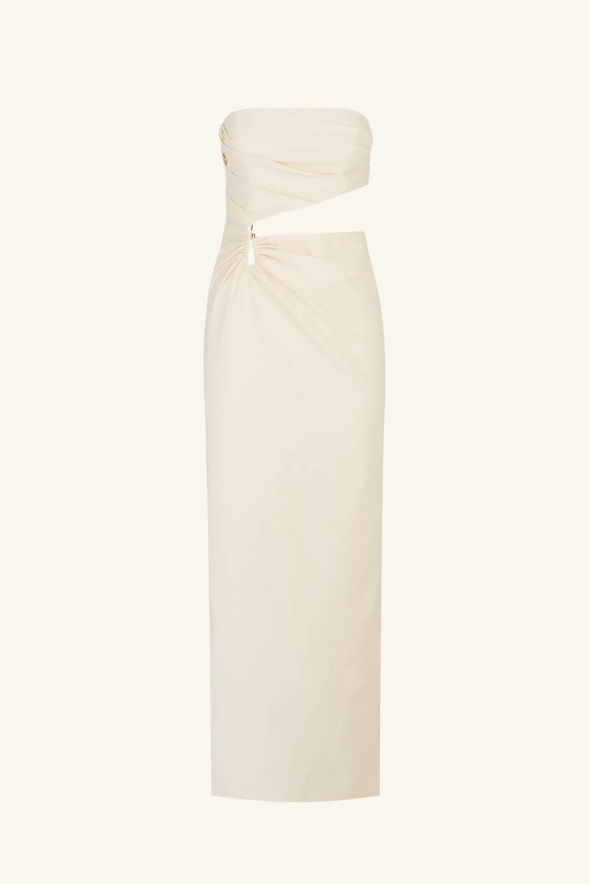 LANI STRAPLESS CUT OUT MAXI DRESS - RICE