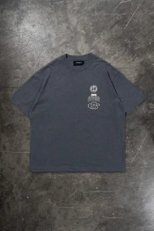 %LEAGUE DARK GREY MELANGE T-SHIRT%