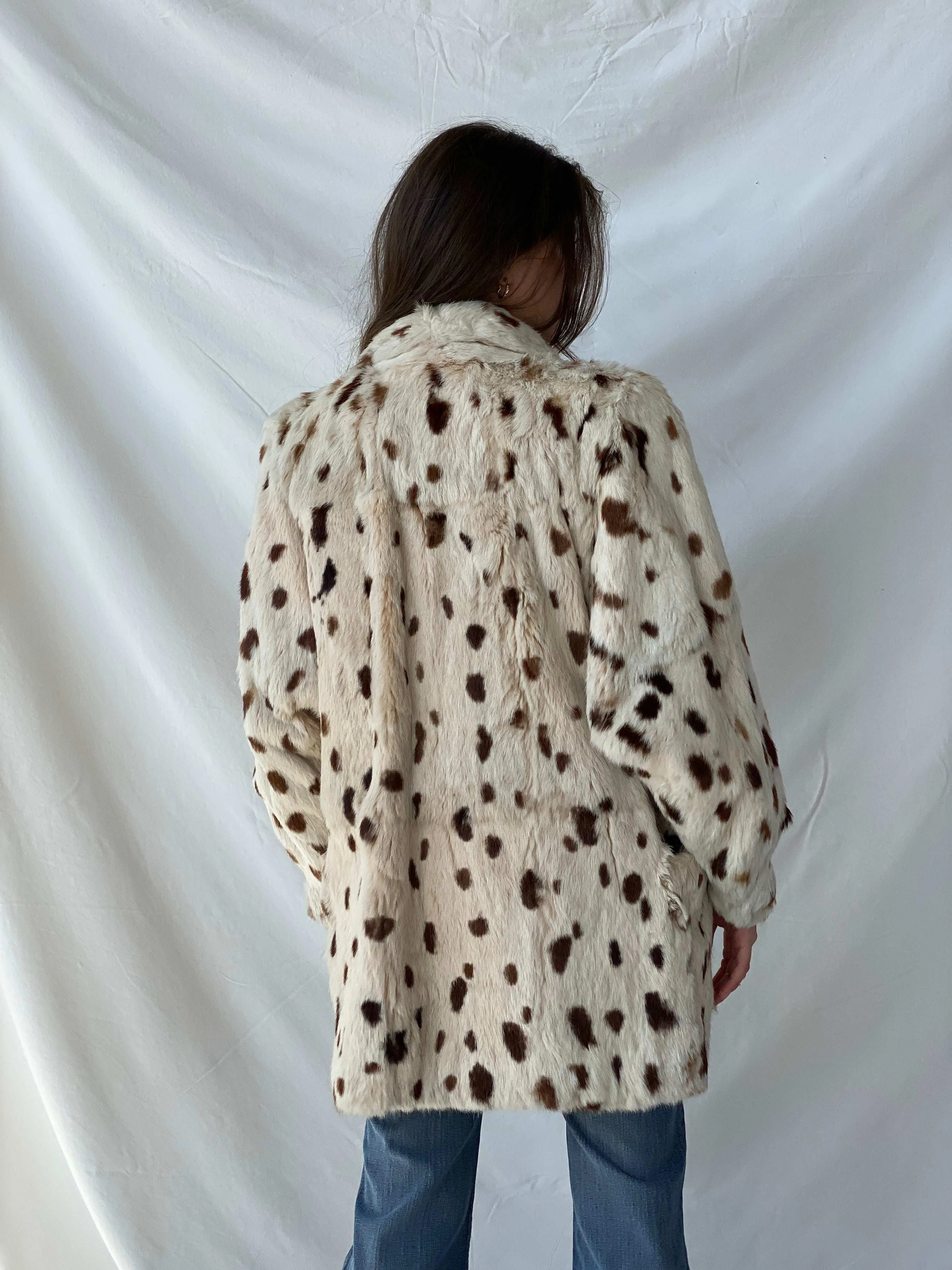 Luxurious Vintage Real Fur Leopard Coat - M