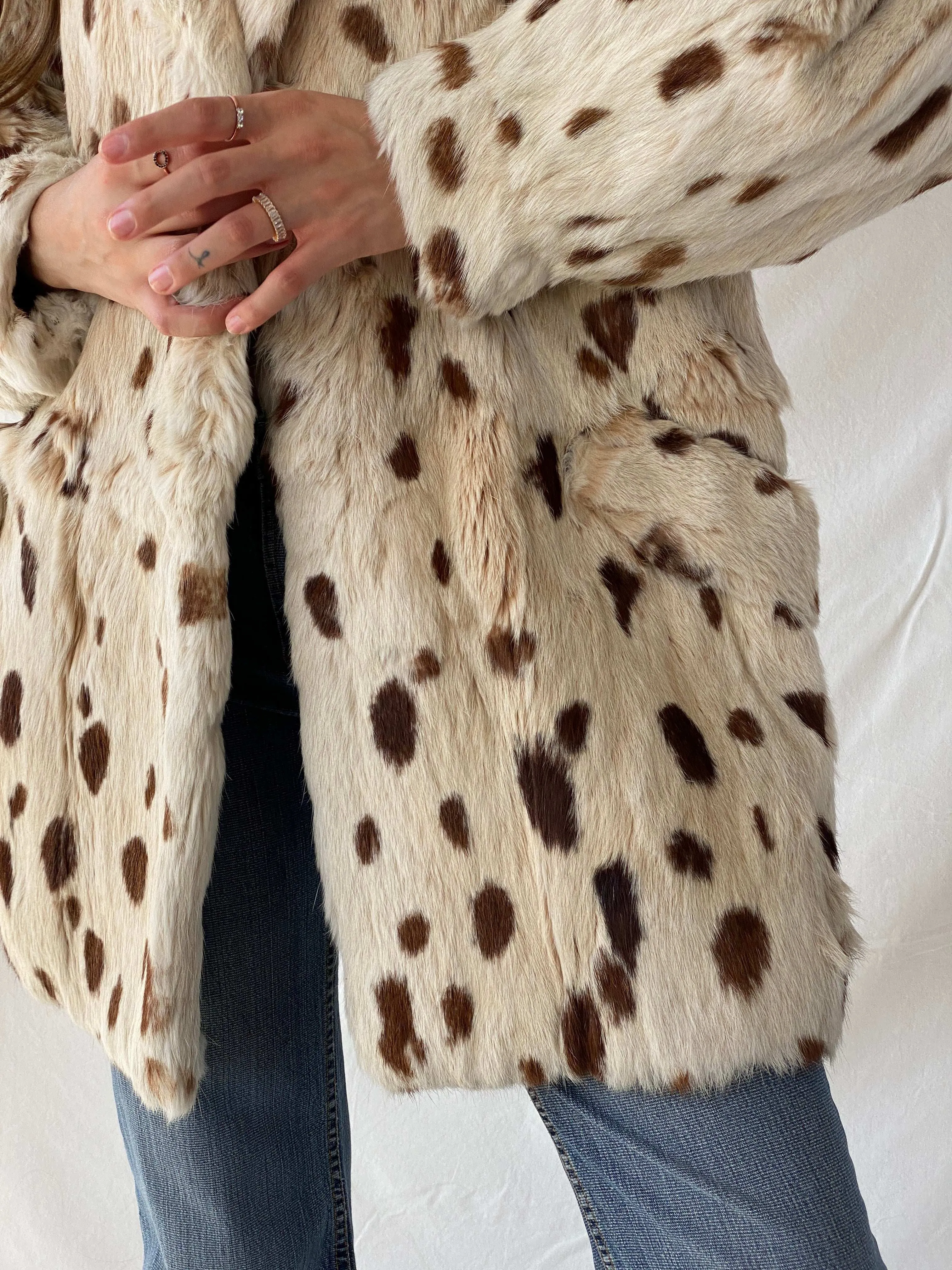 Luxurious Vintage Real Fur Leopard Coat - M