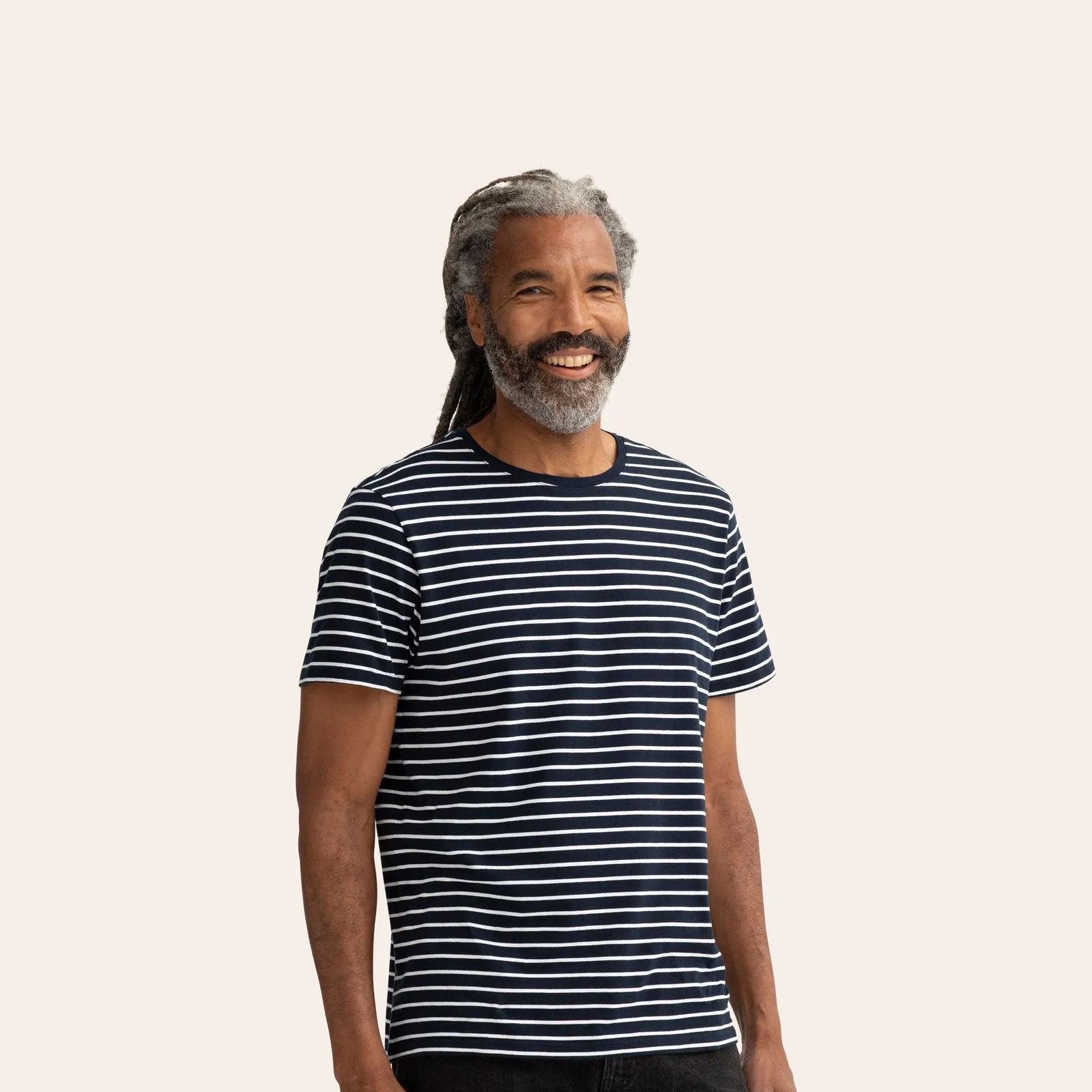 Men's Pima Cotton Nautical Stripe Crew Neck T-Shirt