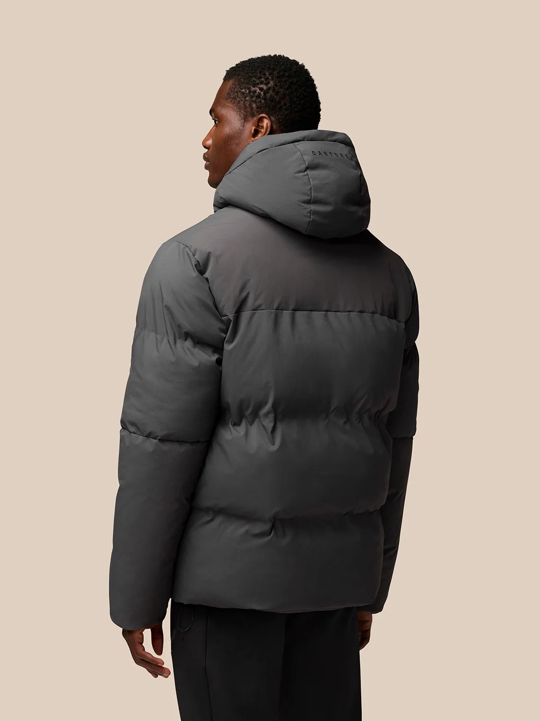 Men's Quilts Long Sleeve Puffer Jacket - Charcoal