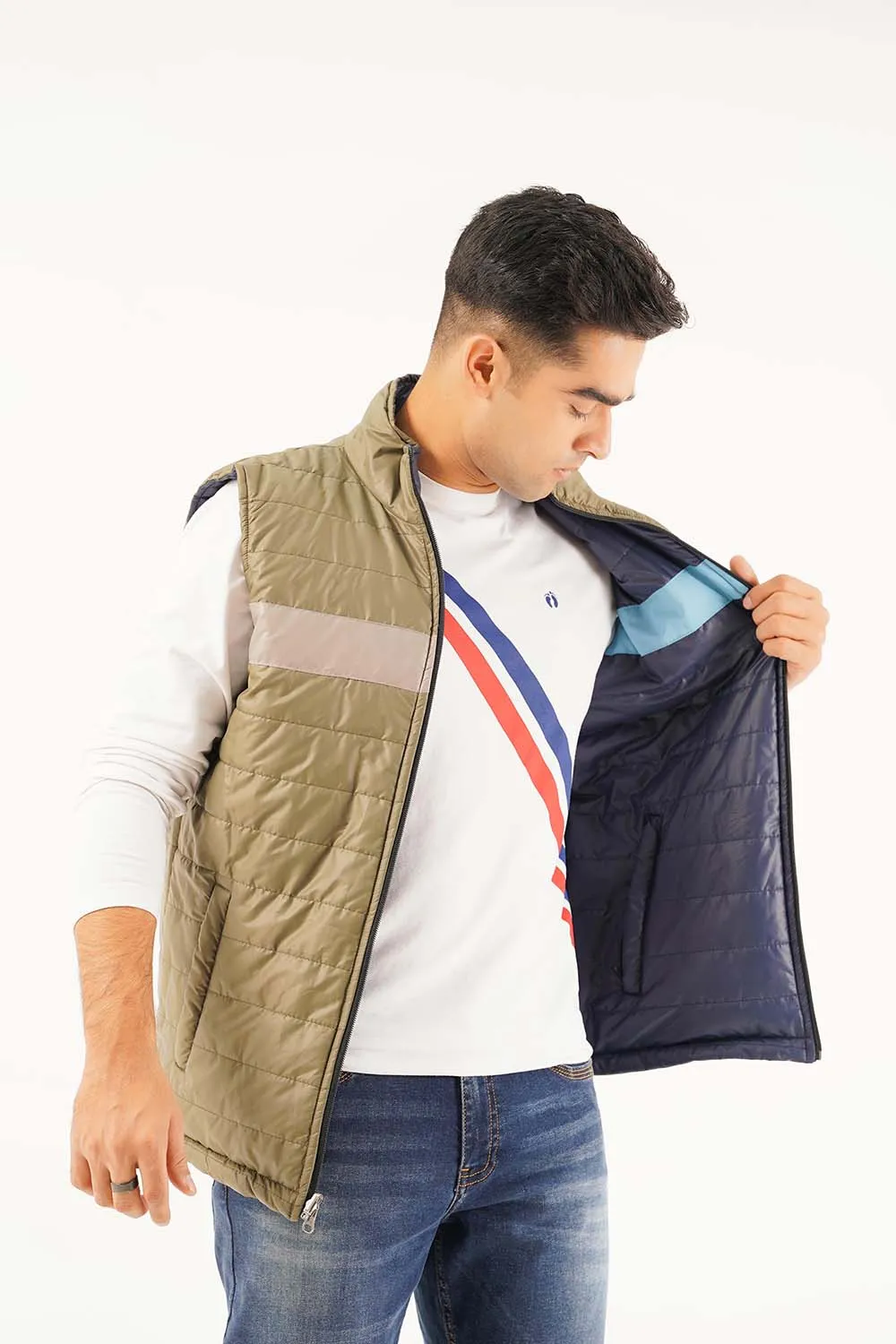 Men's Sleeveless Reversible Puffer Jacket