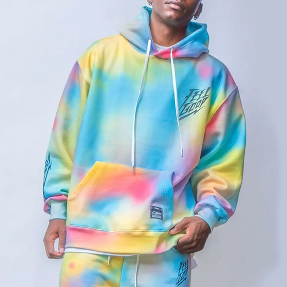 Neon Tie Dye Men's Hoodie & Tracksuit Set