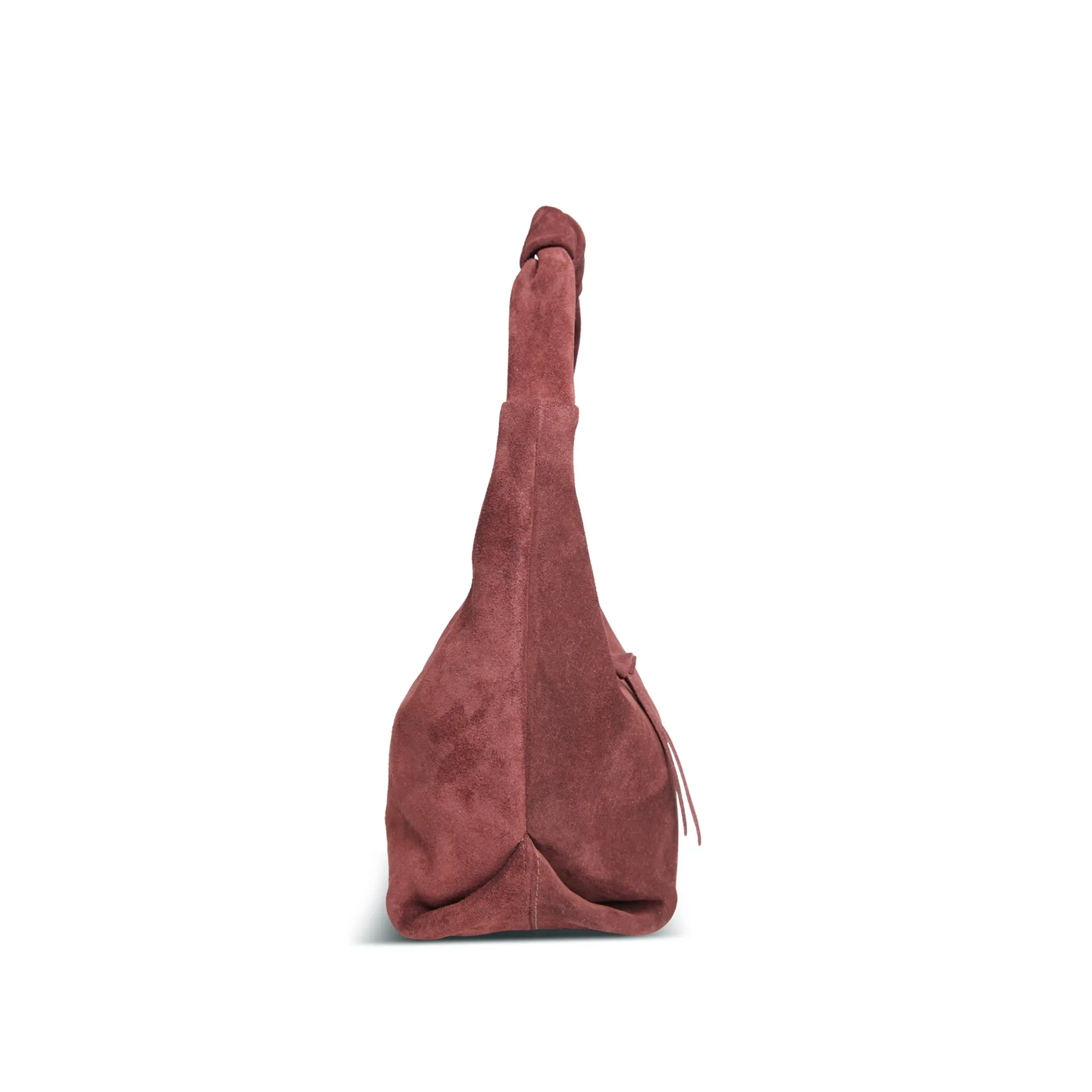 Nora Knot Bag in Spiced Italian Leather Backed Suede