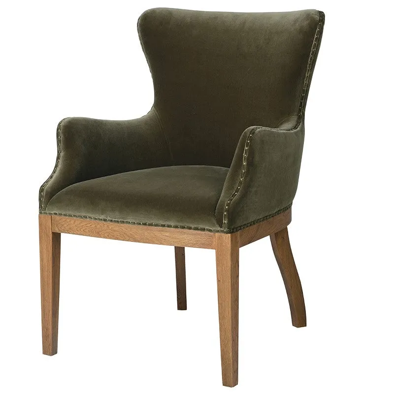 Olive Green Velvet Dining Chair