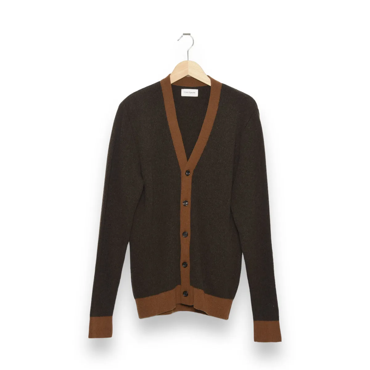 Oliver Spencer Caradale Cardigan Benson chocolate brown