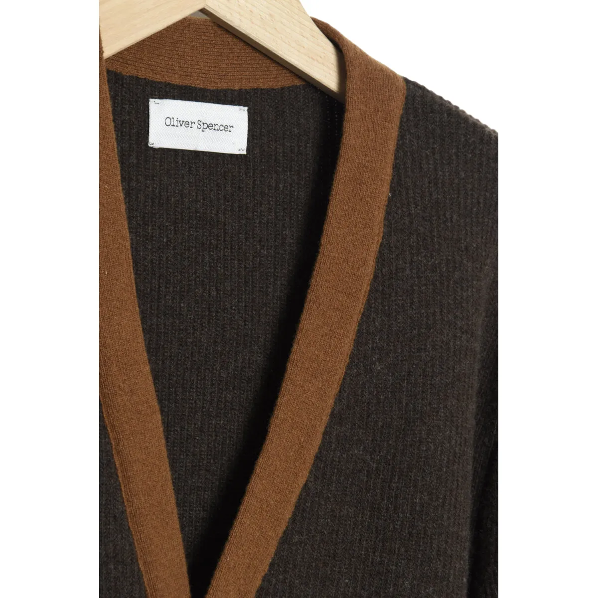 Oliver Spencer Caradale Cardigan Benson chocolate brown