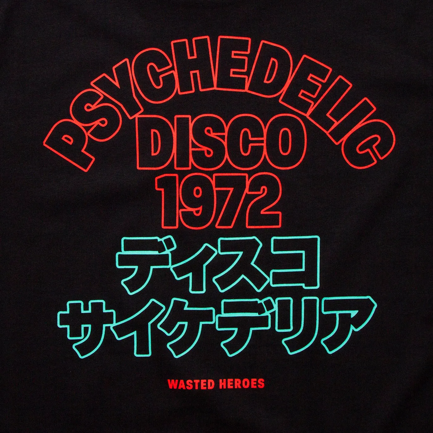 Outline 1972 Psychedelic Disco Back Print - Tshirt - Black