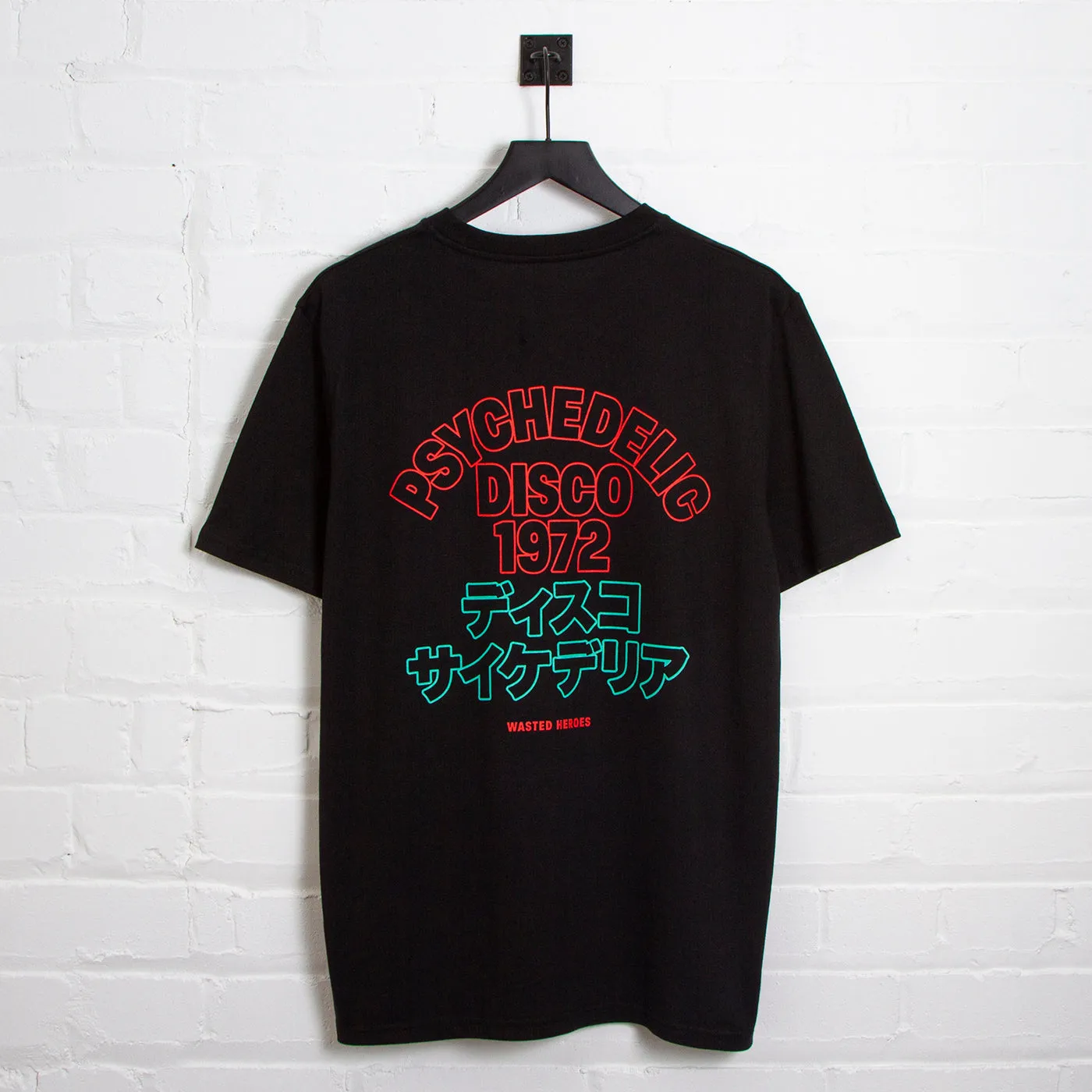 Outline 1972 Psychedelic Disco Back Print - Tshirt - Black