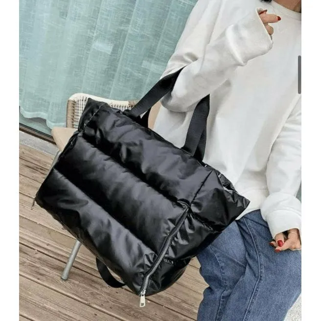 Panorama Puffer Large Tote - Black