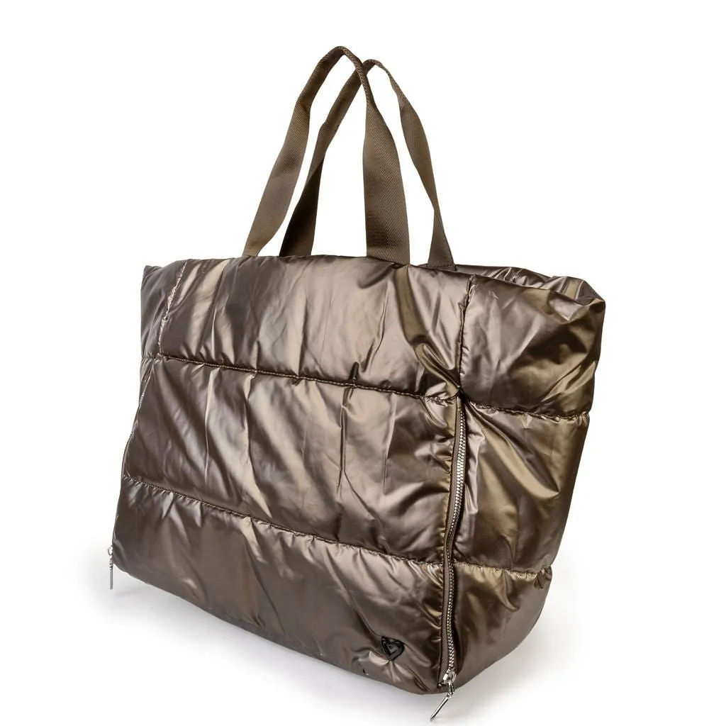 Panorama Puffer Large Tote - Bronze