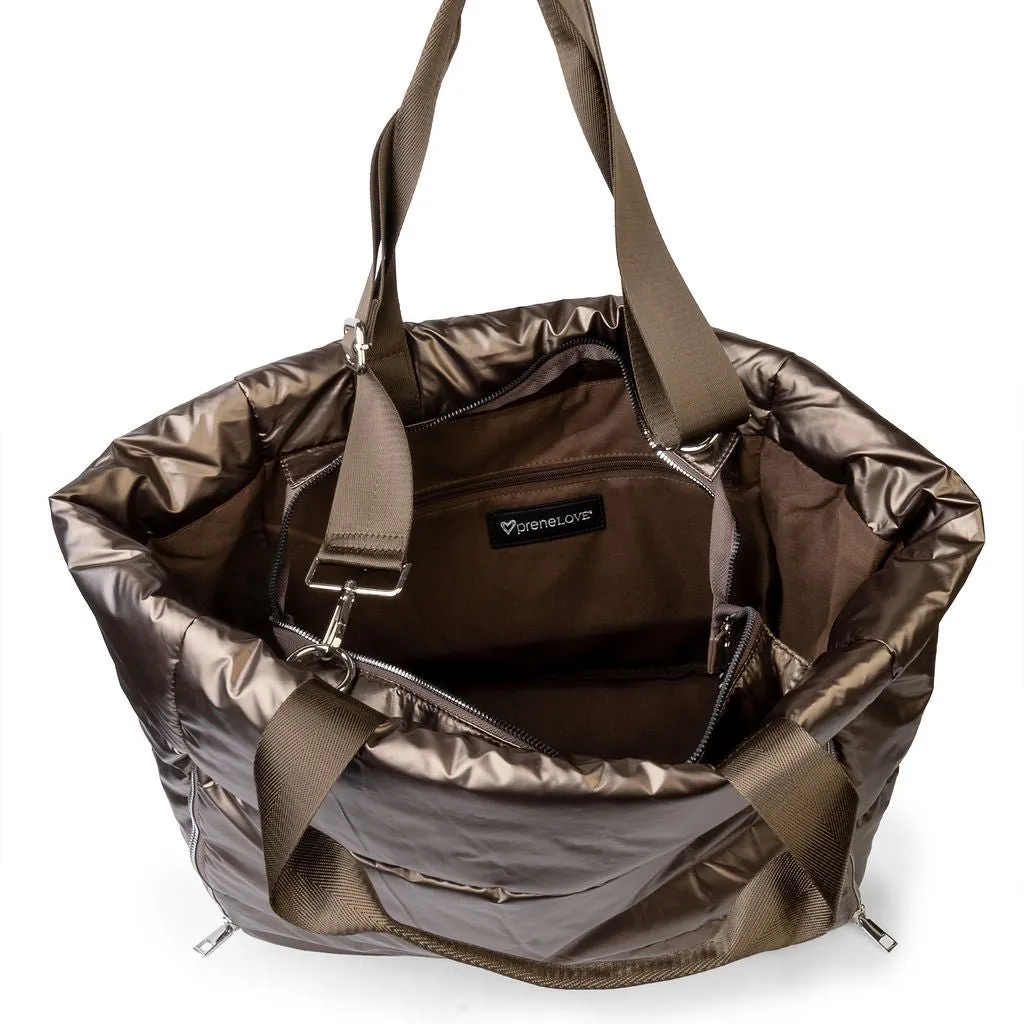 Panorama Puffer Large Tote - Bronze