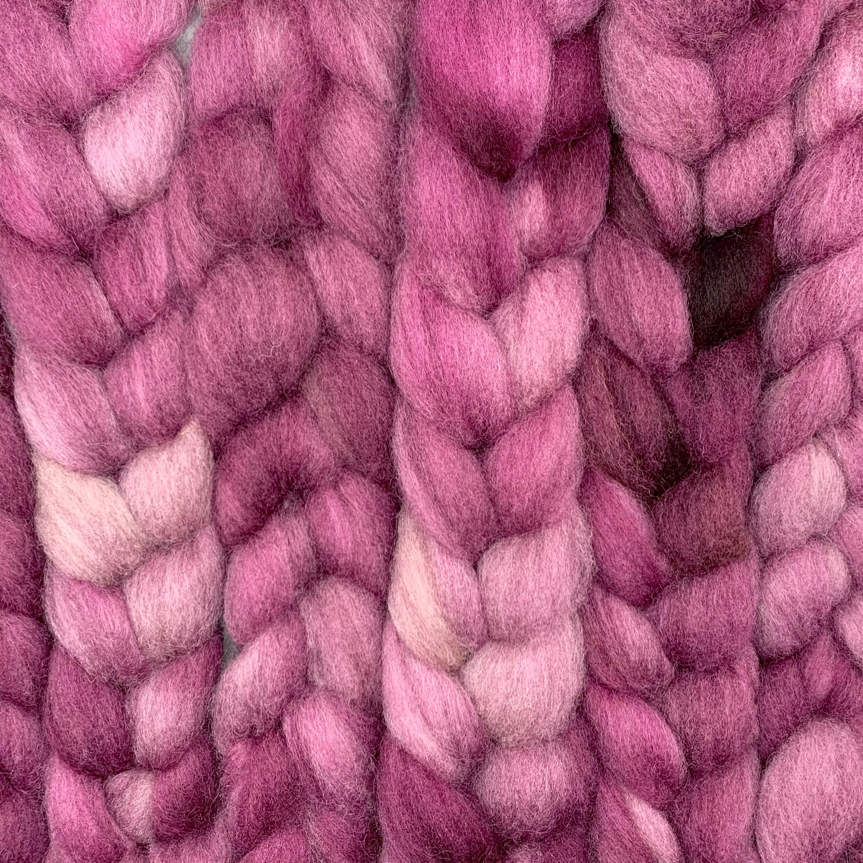 PNWWW Texel Wool Roving 4oz: Wine Stain