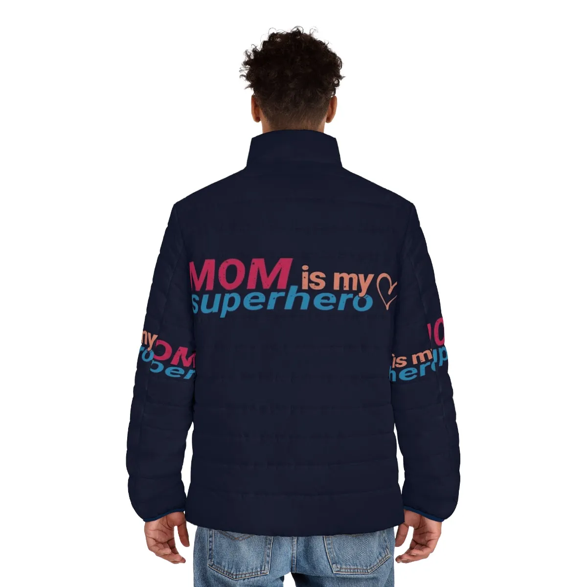 "Celebrate Your Superhero Mom with the Mom Is My Superhero Puffer Jacket"