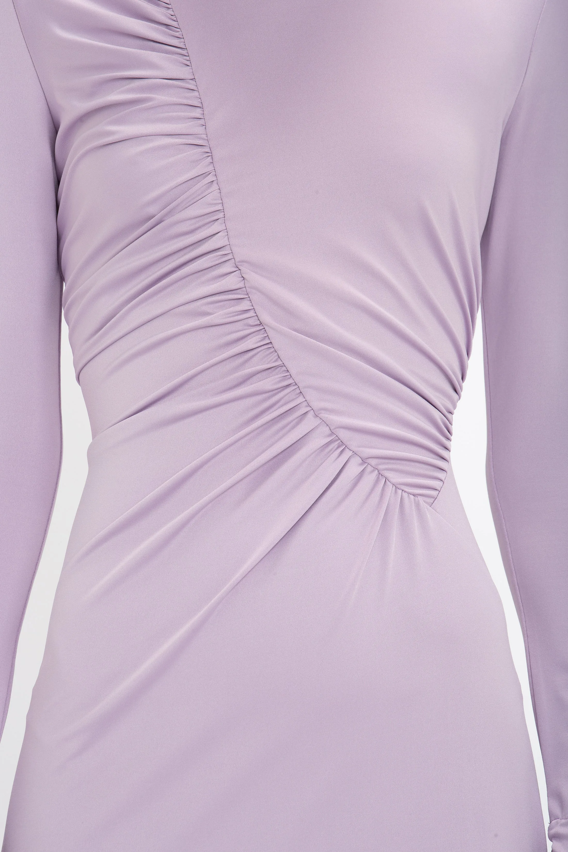 Ruched Detail Floor-Length Gown In Petunia