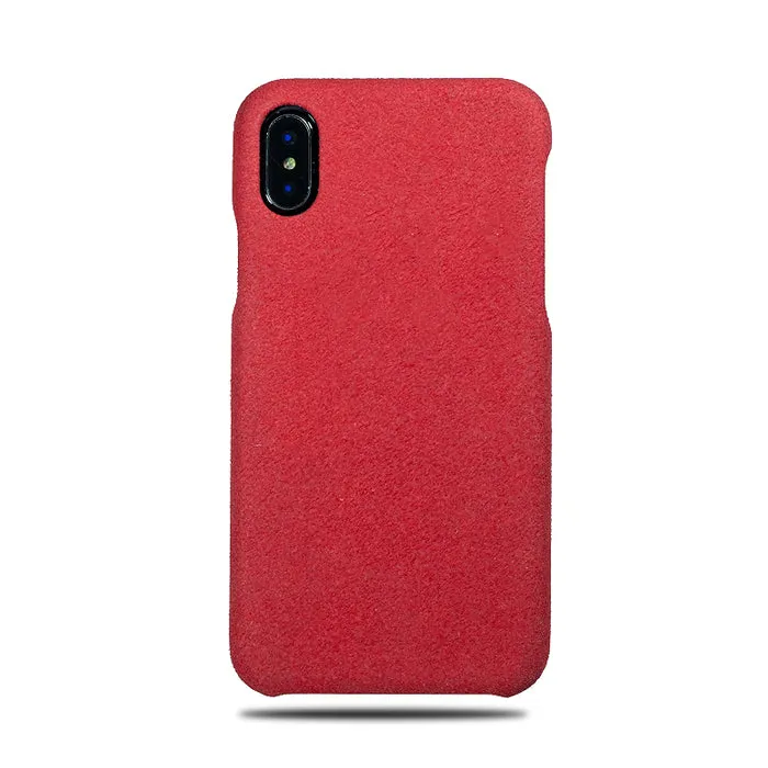 Scarlet Red Micro Suede iPhone Xs / iPhone X Monogram Case