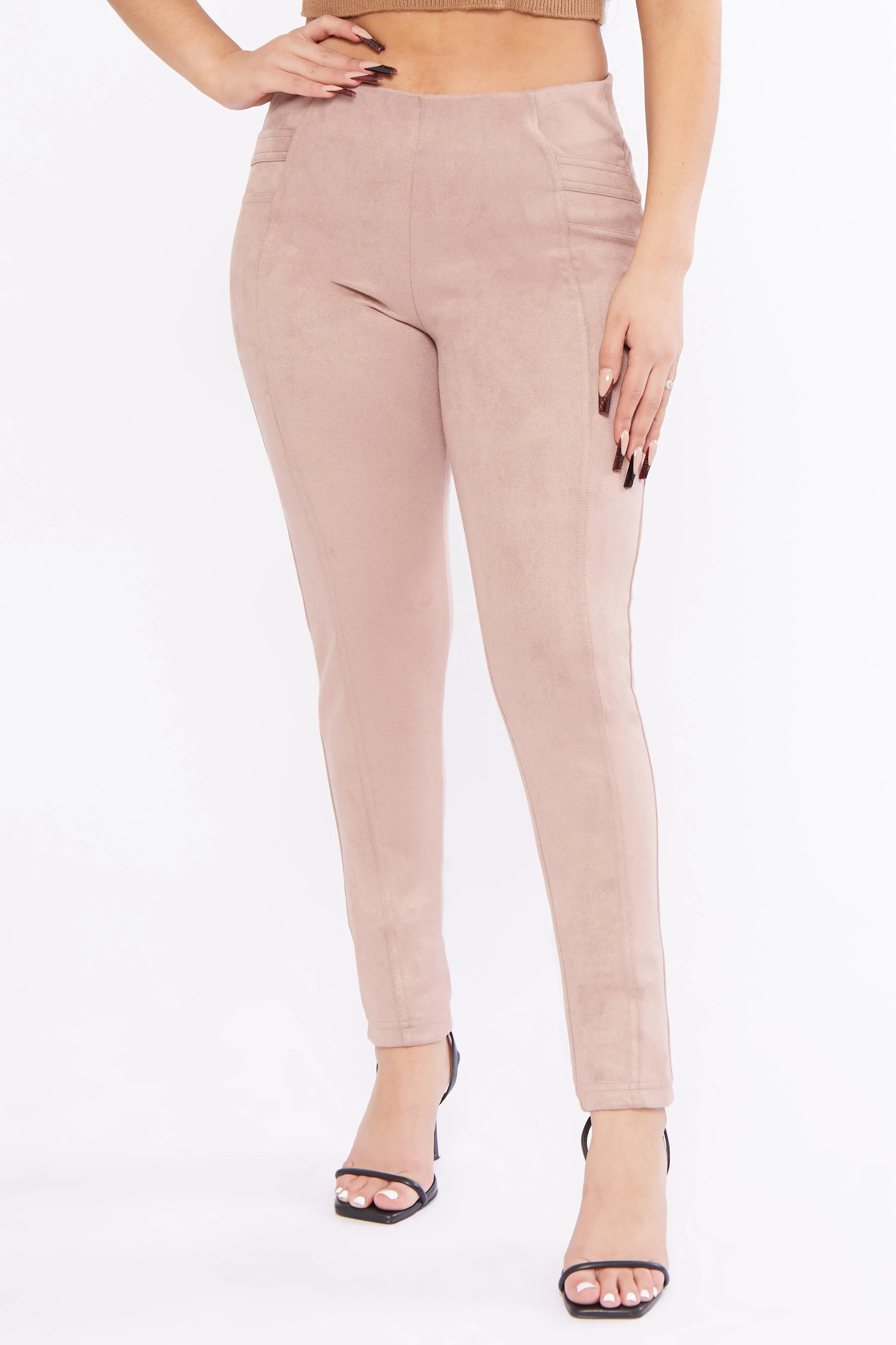 Seamed Suede Skinny Legging