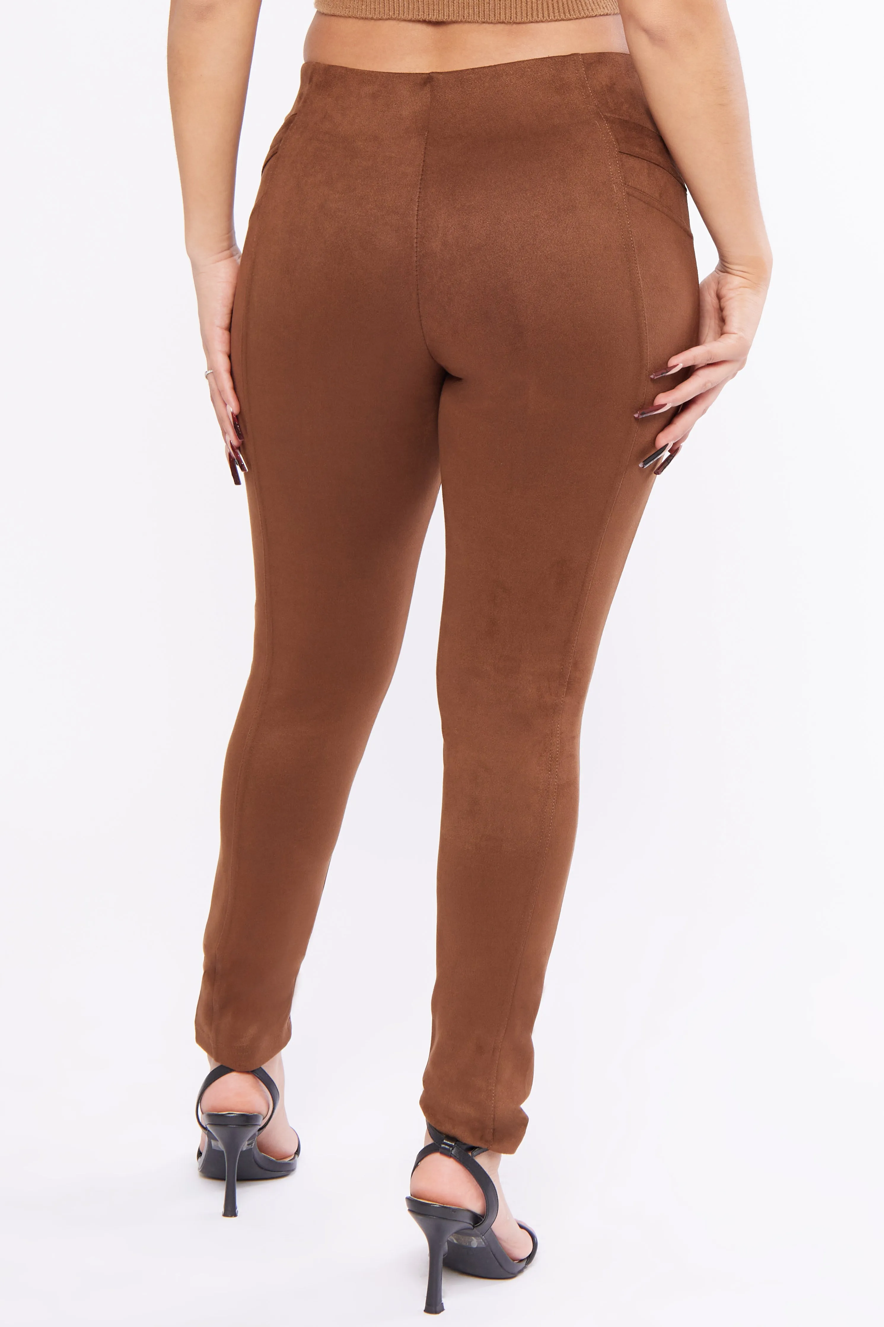 Seamed Suede Skinny Legging