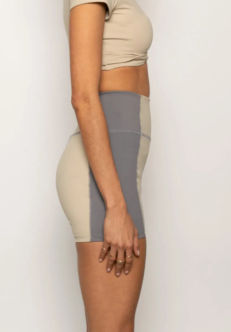 Ski Resort Cycle Shorts - Tapioca Contrast