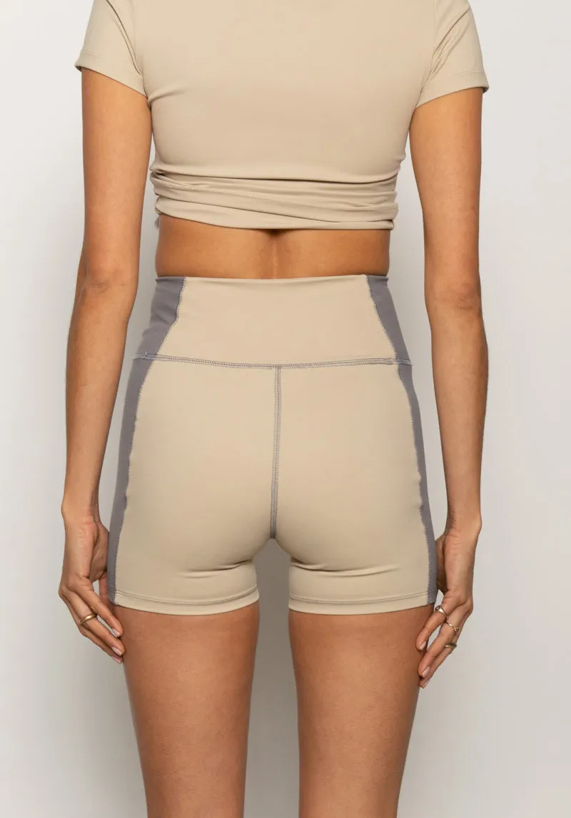 Ski Resort Cycle Shorts - Tapioca Contrast