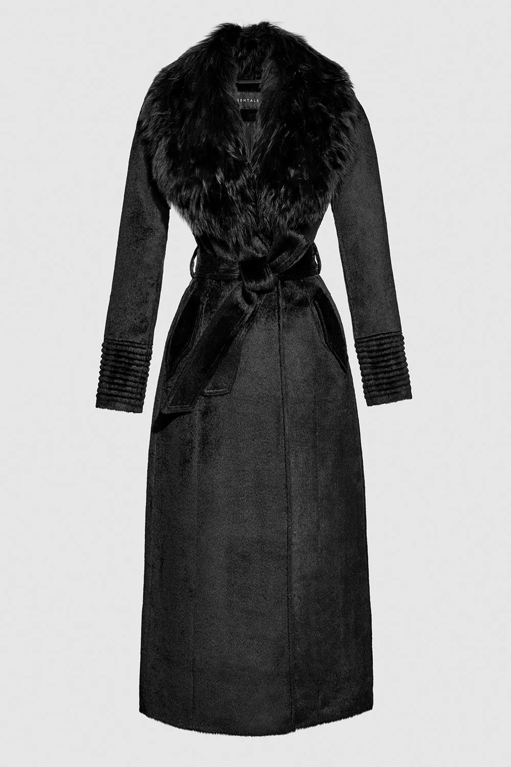 Suri Alpaca Maxi Coat with Alpaca Shearling Collar