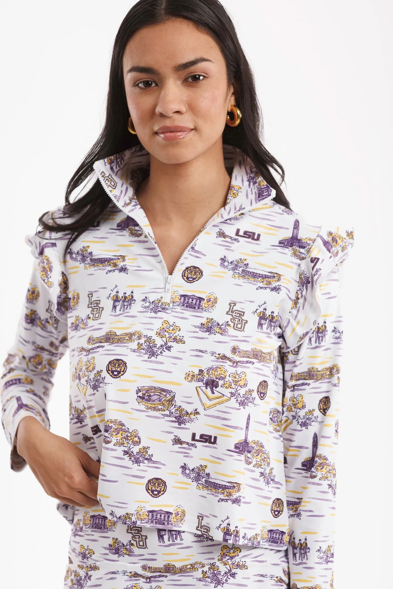 Tailgate Collection Grayson Top - LSU Toile