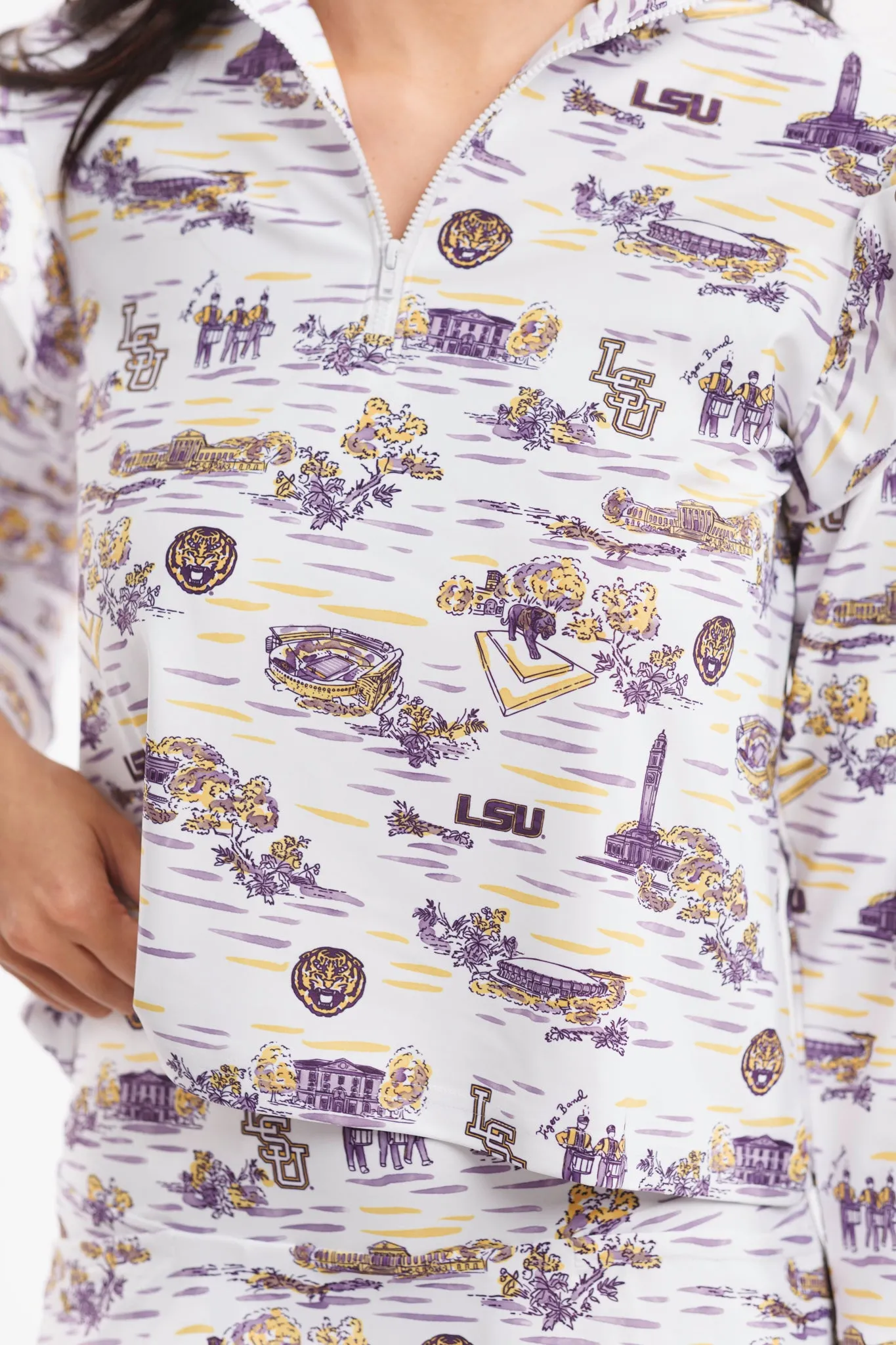 Tailgate Collection Grayson Top - LSU Toile