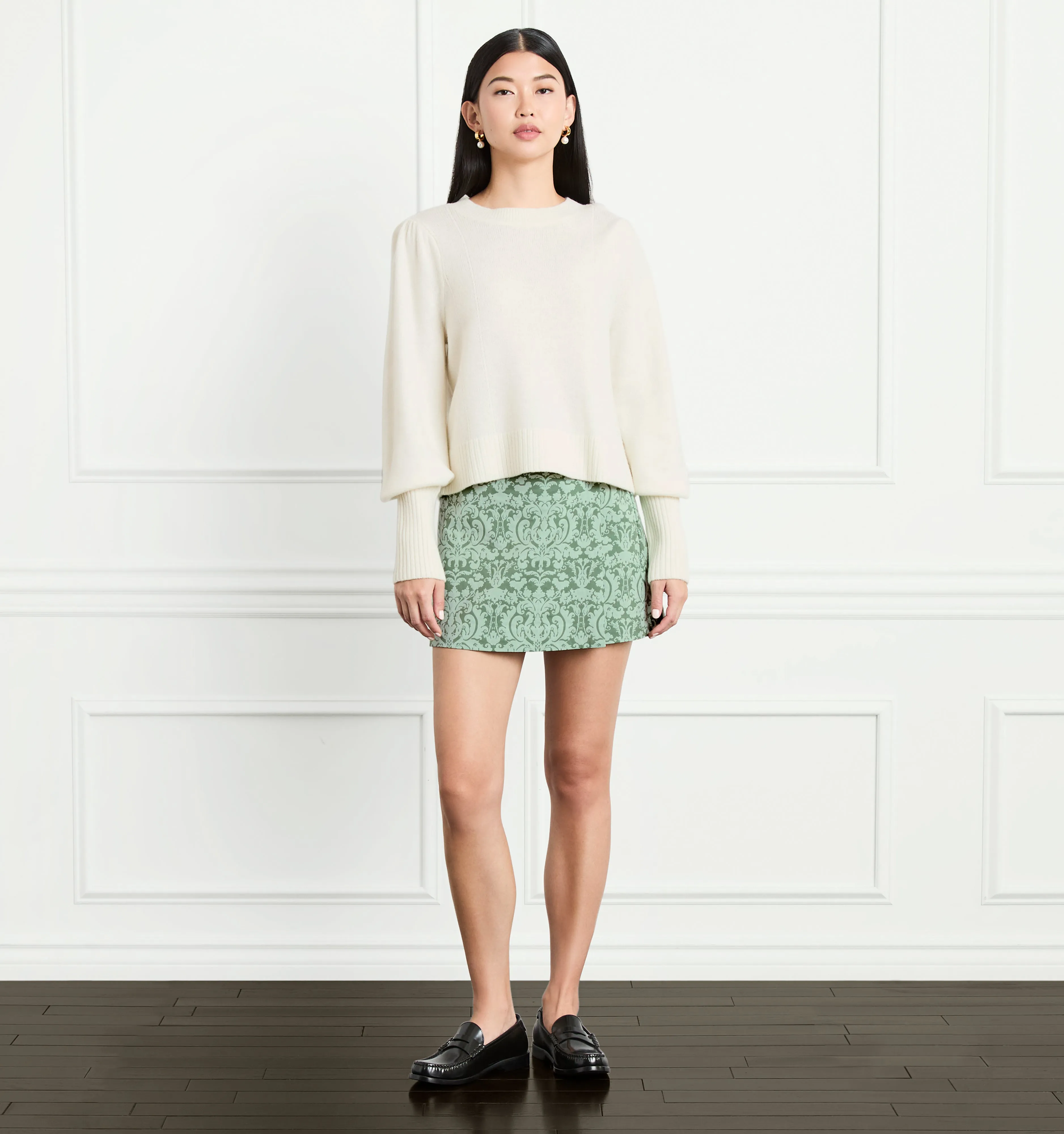 The Cropped Sylvie Sweater - Cream Merino Wool