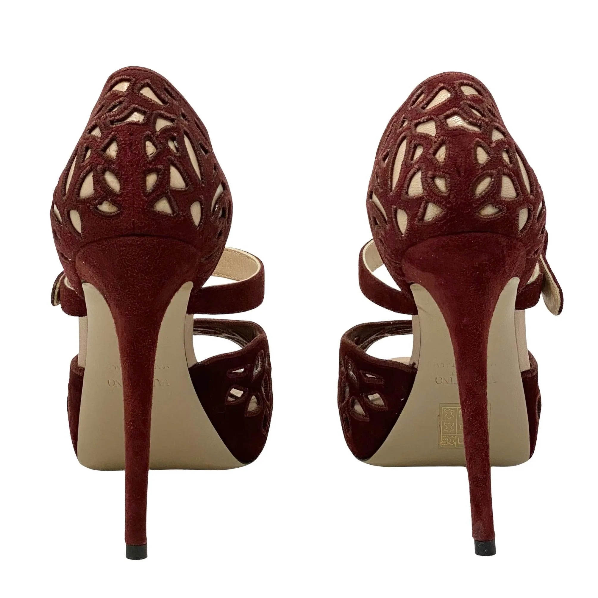 Valentino Burgundy Cut Out Heels 36.5