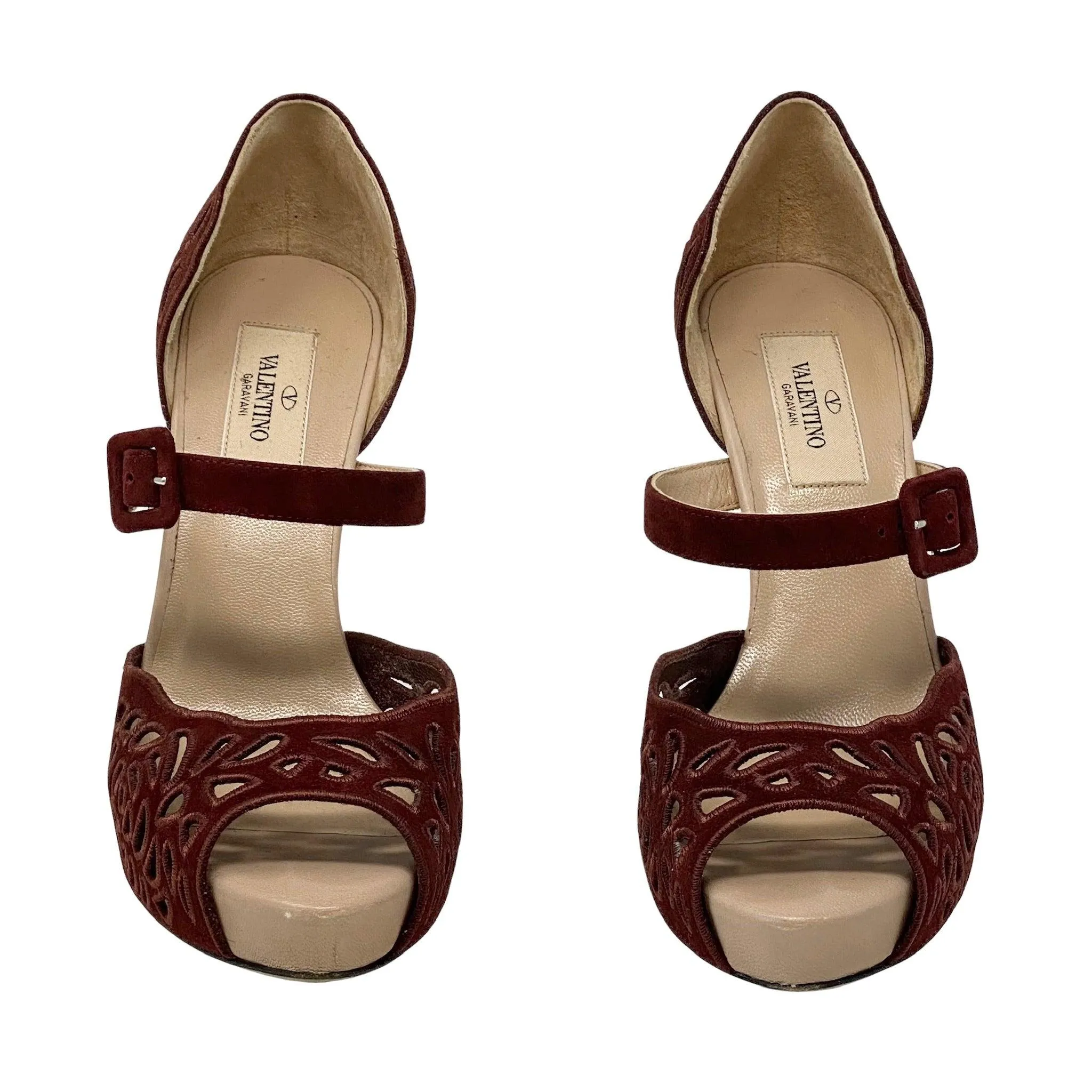 Valentino Burgundy Cut Out Heels 36.5