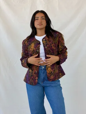 Vintage 80s Frankenwälder Purple Quilted Light Jacket - XL