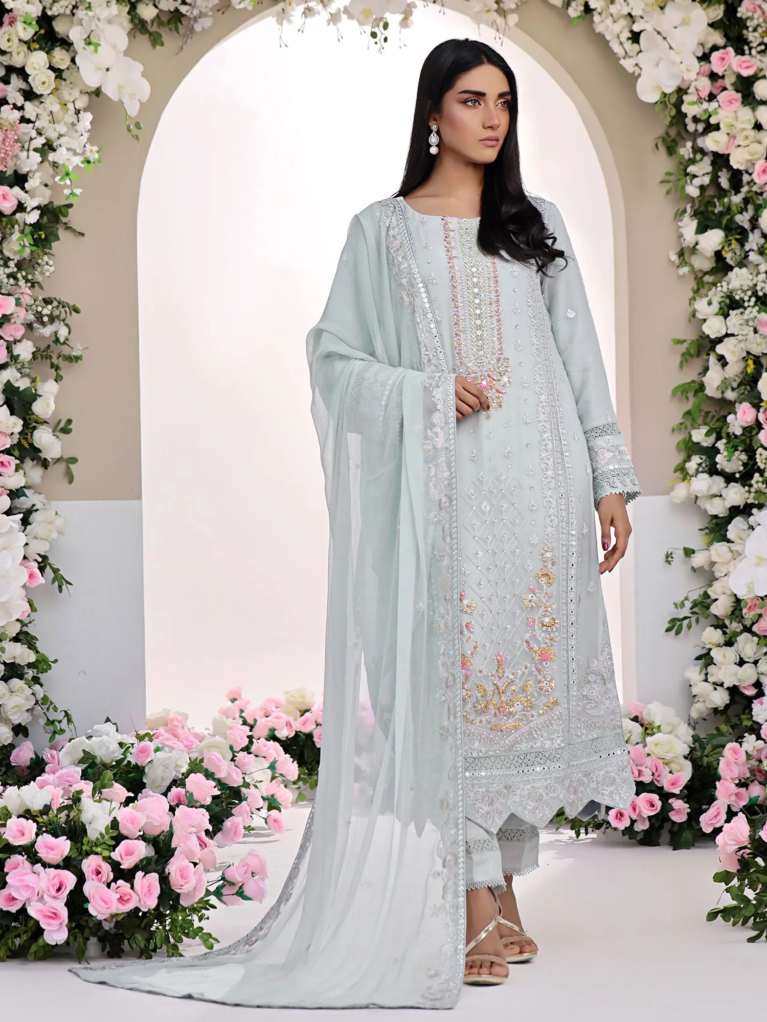 Wardah Uzair "Allure" Luxury Pret Embroidered Chiffon Suit - Silhouette