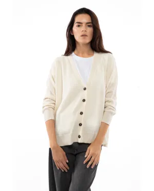 Women's Cashmere Oversized Cardigan Milk White